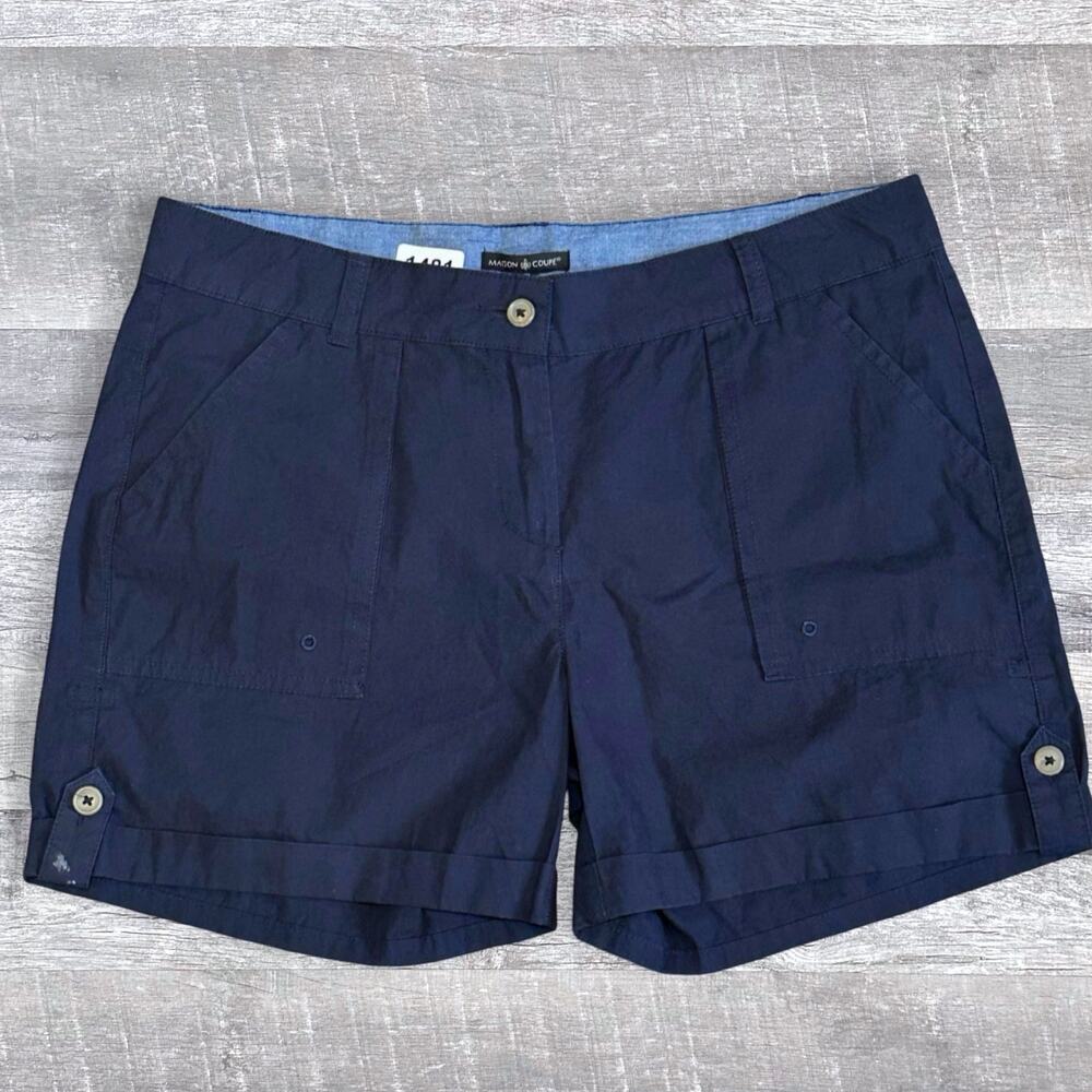 Maison Coupe NEW Navy Blue 5” Walking Short Womens 10 Mid Rise Utility Cotton